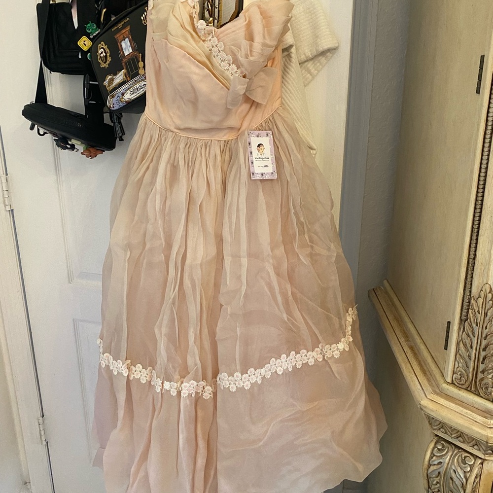 Carven Blush Strapless Dress